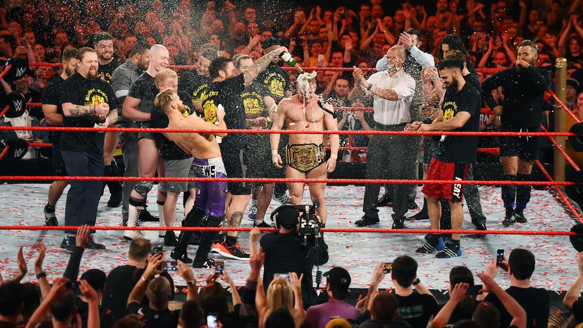 The native of Dudley, England, celebrates with his fellow competitors as this pivotal tournament comes to a close.
