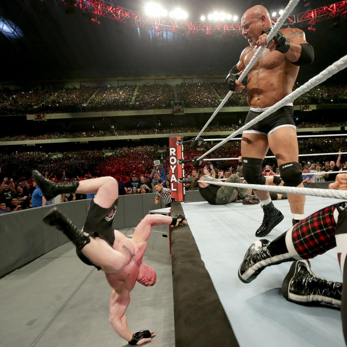 Immediately after the Spear, Goldberg shockingly eliminates The Beast Incarnate.