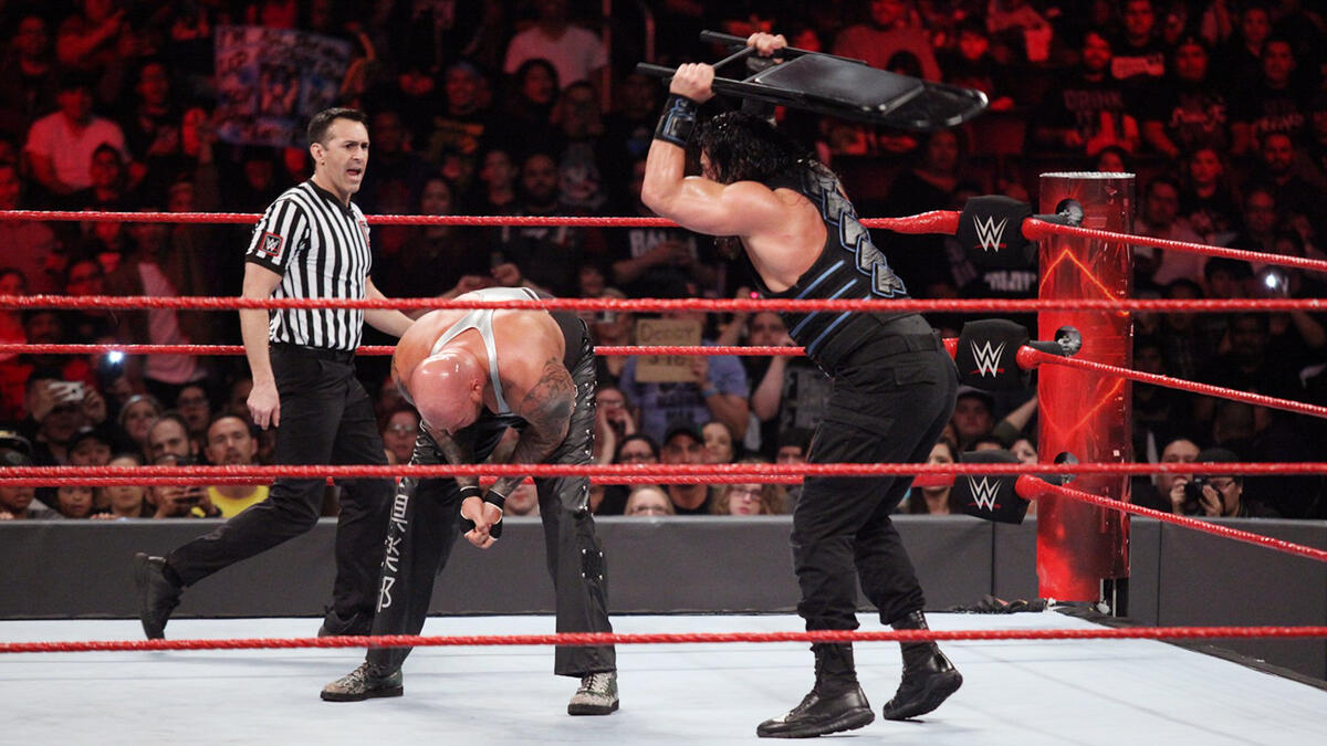 The Big Dog then uses it very effectively against the Raw Tag Team Champions.