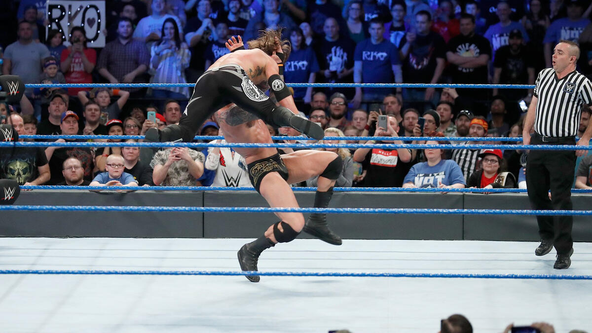 The Viper strikes with an RKO!
