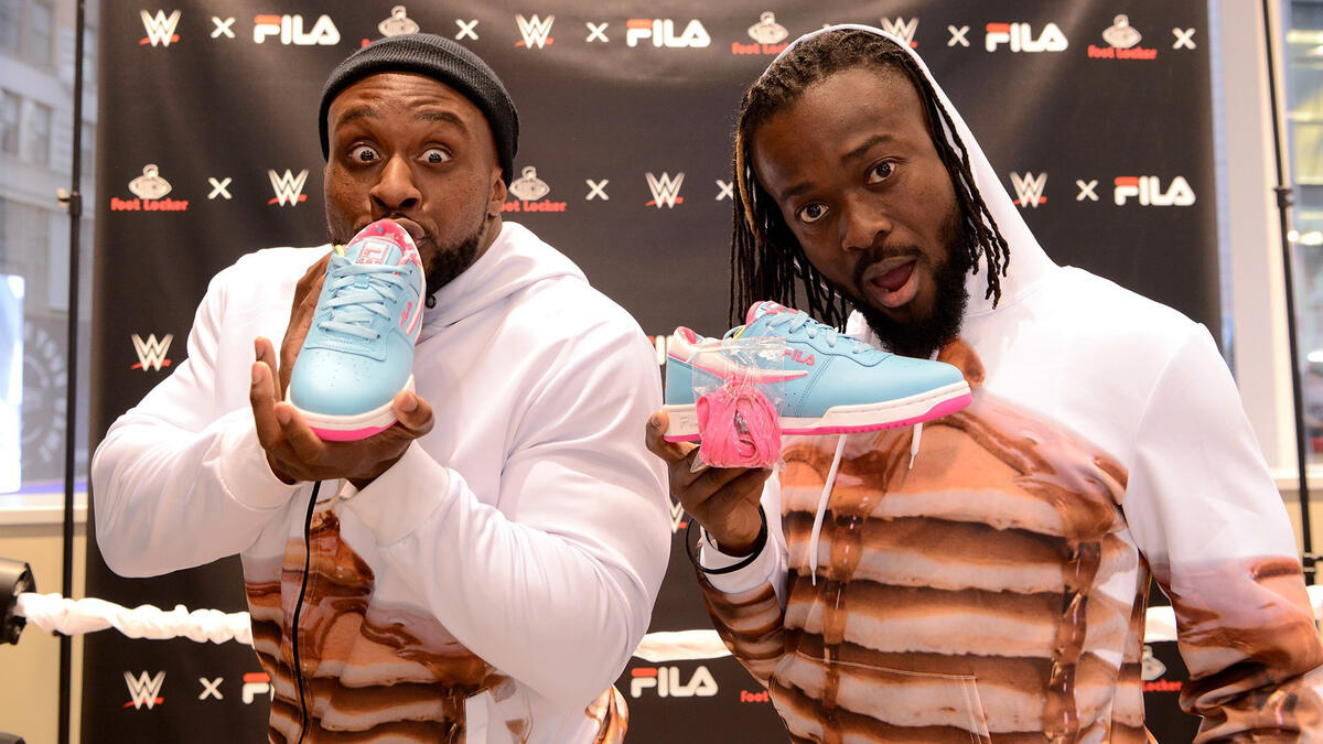 The New Day celebrate release of limited edition WWE x FILA collab at  Footlocker