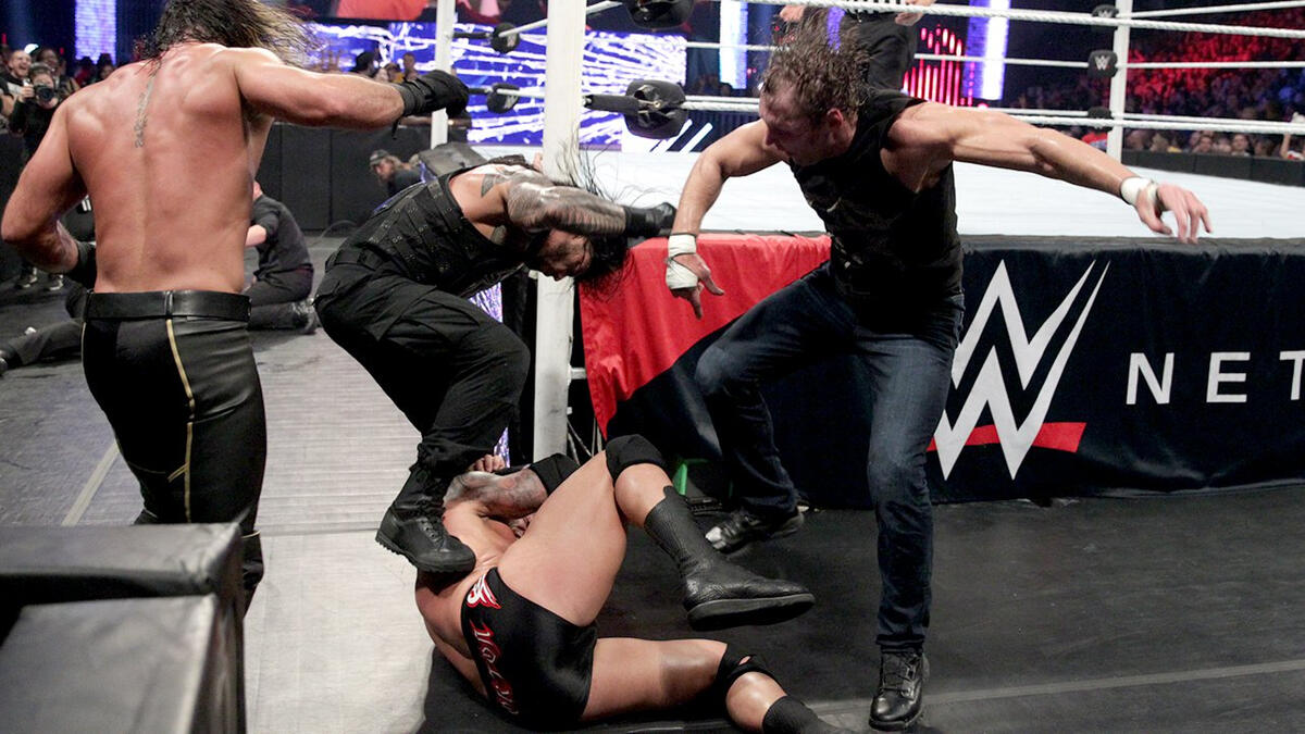 The WWE Universe is stunned as Rollins, Reigns and Dean Ambrose appear to be on the same page ...
