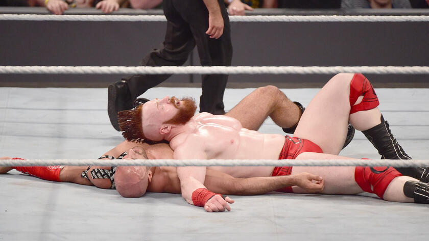 Sheamus grabs the first win in the series with a Brogue Kick.