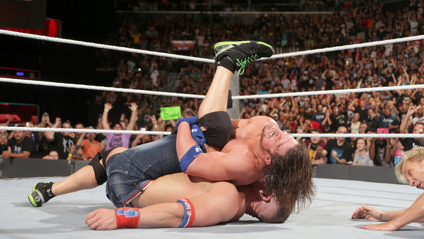 Cena finally succumbs to a combination of the Styles Clash quickly followed by a Phenomenal Forearm.