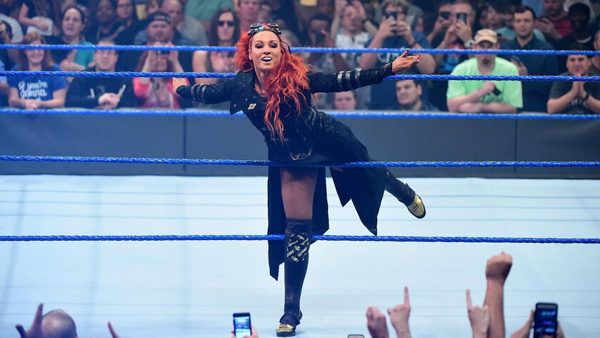 Becky Lynch is the first to enter