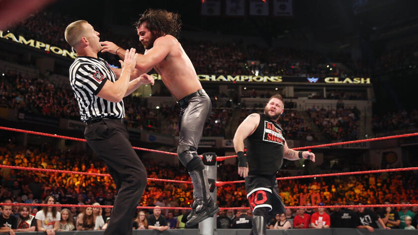 Owens launches Rollins into the official. 
