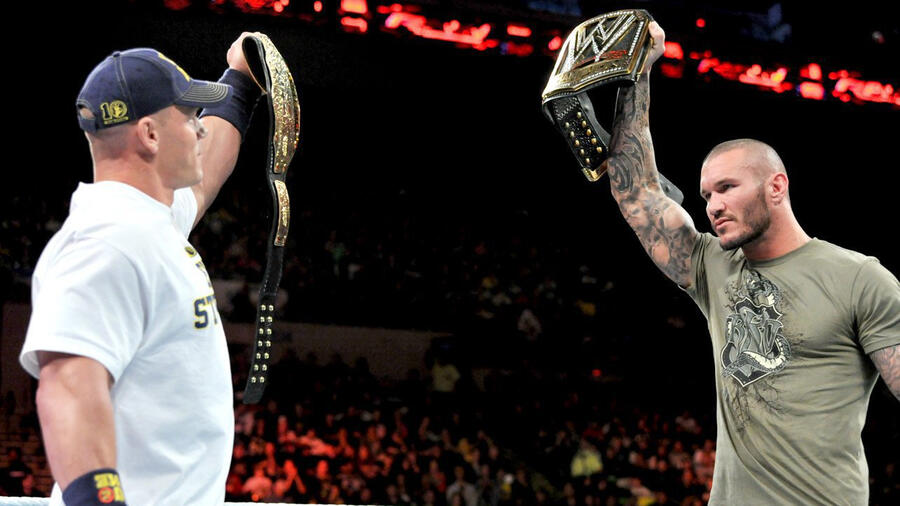 Resultado de imagem para john cena randy orton title unification