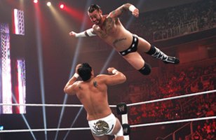 CM Punk springs into action against Alberto Del Rio.