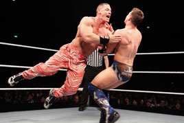 John Cena wears Zubaz pants in the ring on WWE's Japan tour.