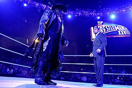 The Undertaker stares down the Superstar who almost broke The Streak, Triple H.