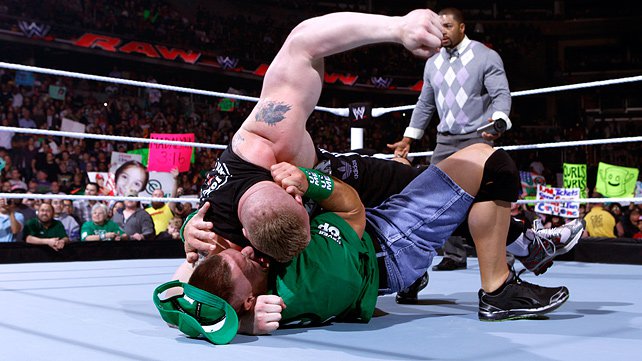 Brock and Cena brawl on Raw SuperShow