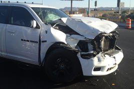 The car that struck Rosa Mendes' vehicle in Las Vegas