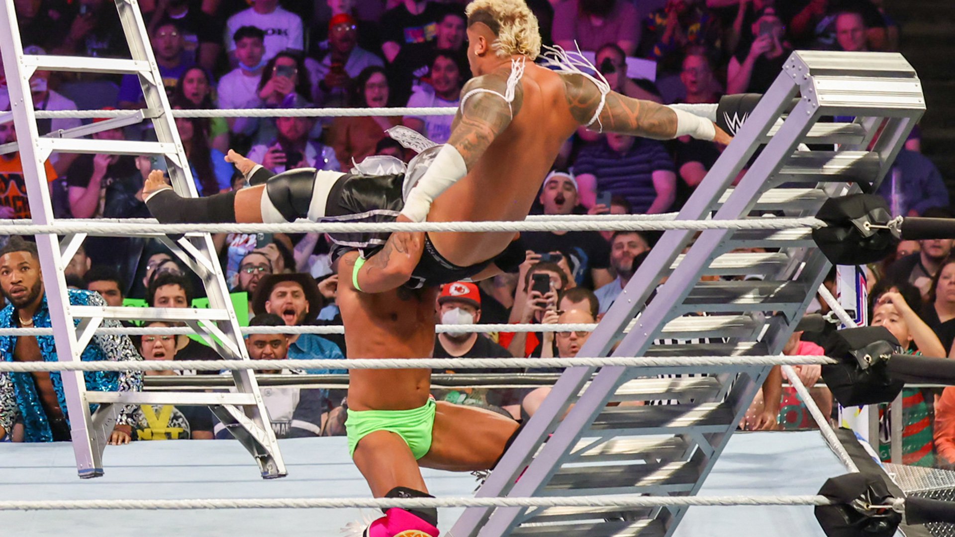 Santos Escobar launches Solo Sikoa off a ladder: NXT Stand & Deliver 2022 (WWE Network Exclusive)
