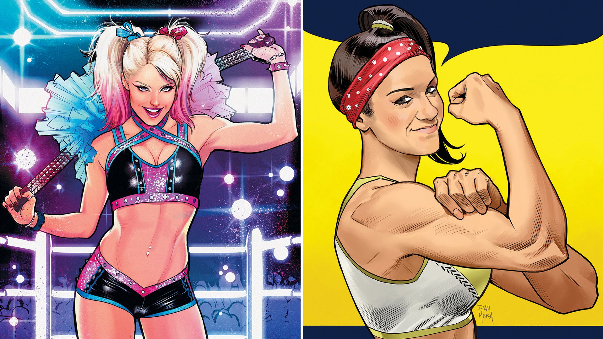 Bayley and Alexa Bliss featured on the covers of BOOM! 