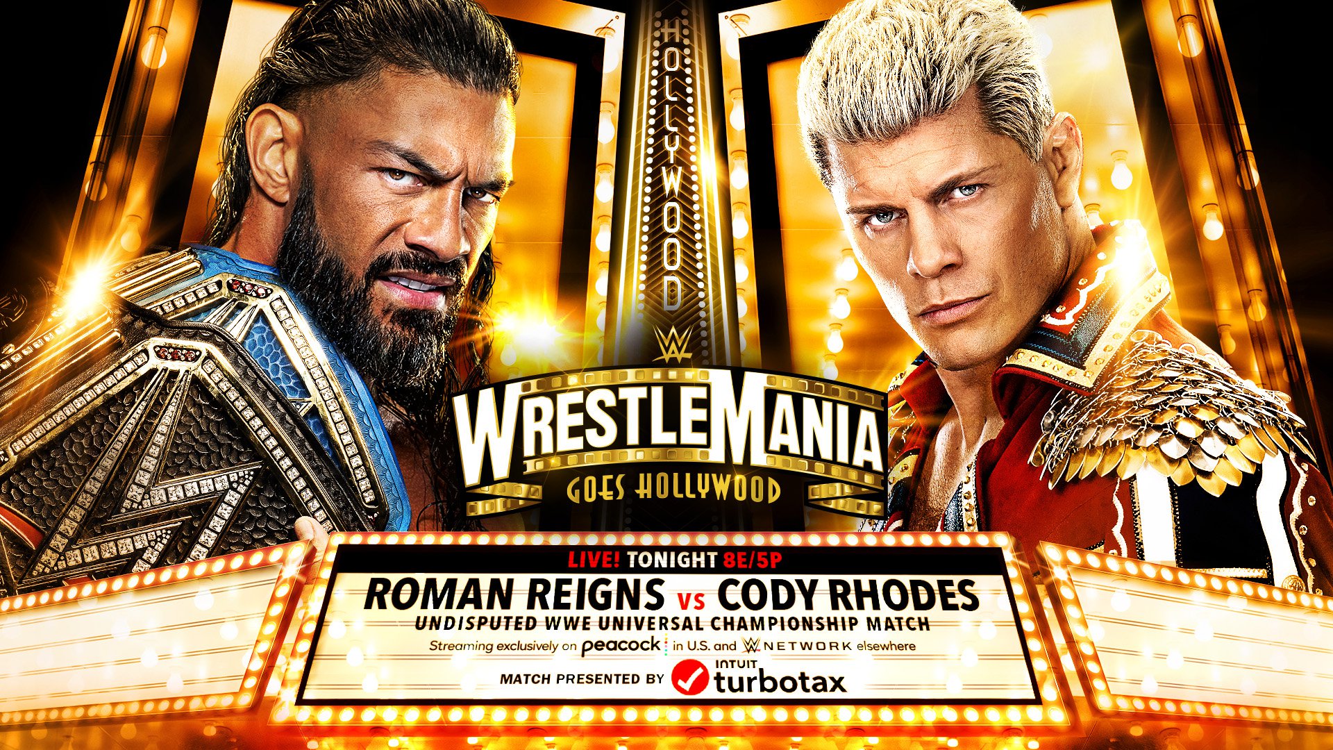 Undisputed WWE Universal Champion Roman Reigns vs. Cody Rhodes WWE