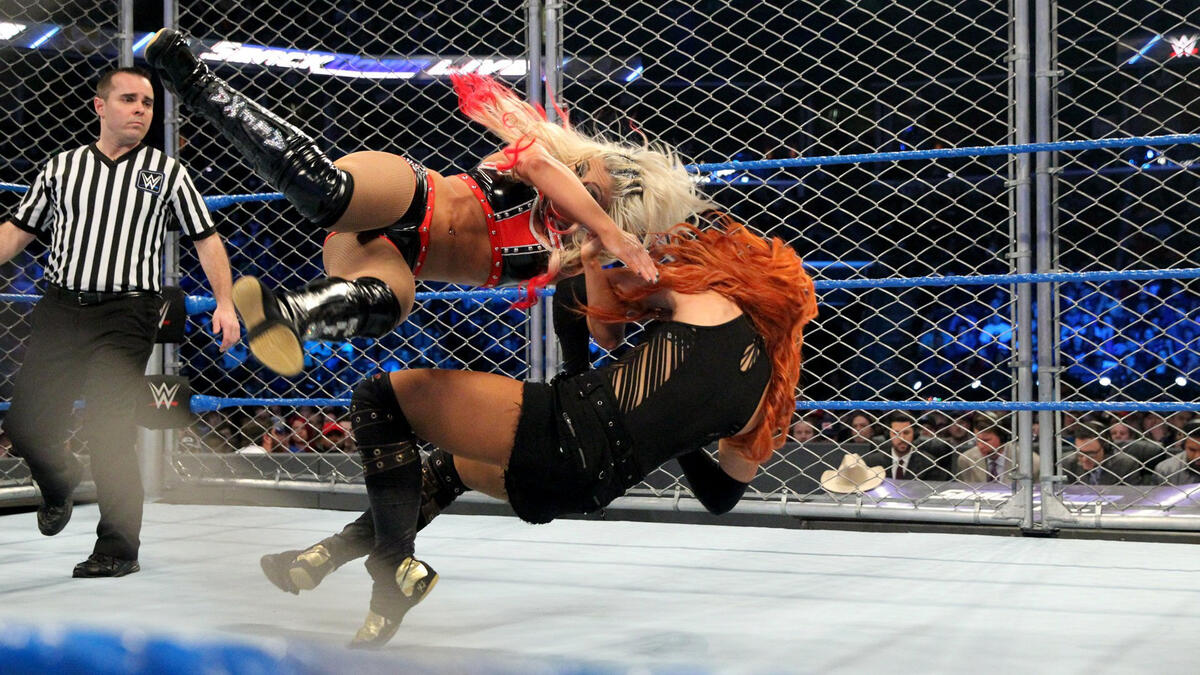 Becky Lynch vs. Alexa Bliss – SmackDown Women's Title Steel Cage Match:  photos