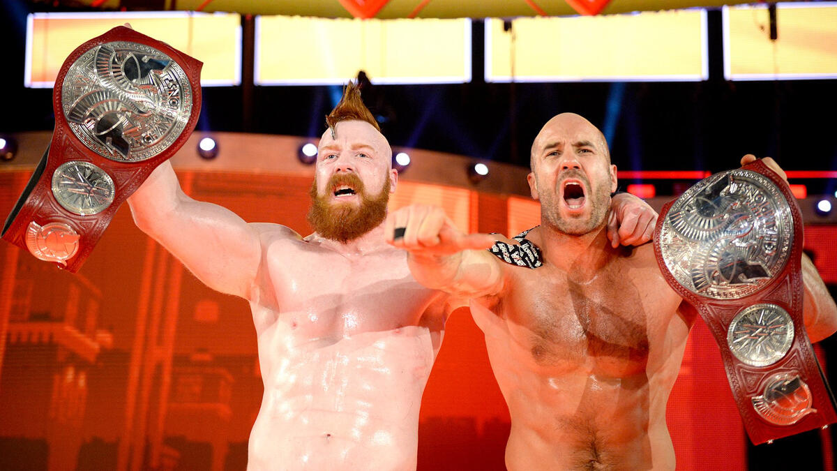 Sheamus & Cesaro barely escape the cage first and reclaim the Raw Tag Team Championship.
