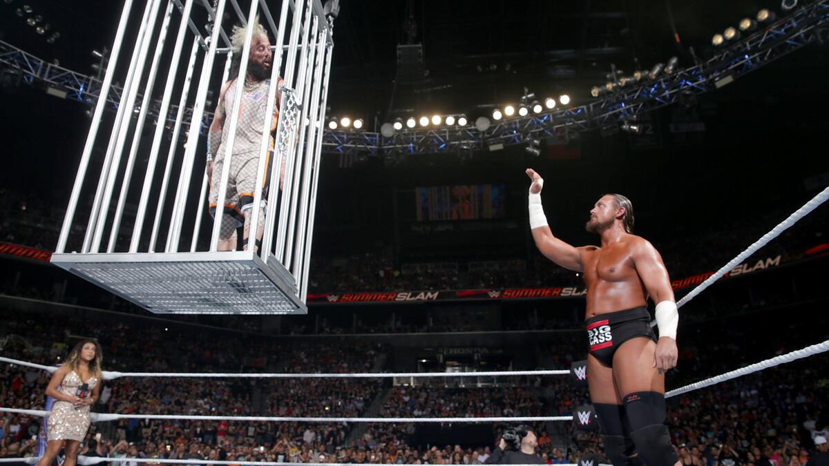 The Shark Cage prevents Enzo from interfering in the match — a stipulation Big Cass insisted on before he agreed to face Big Show at The Biggest Event of the Summer.