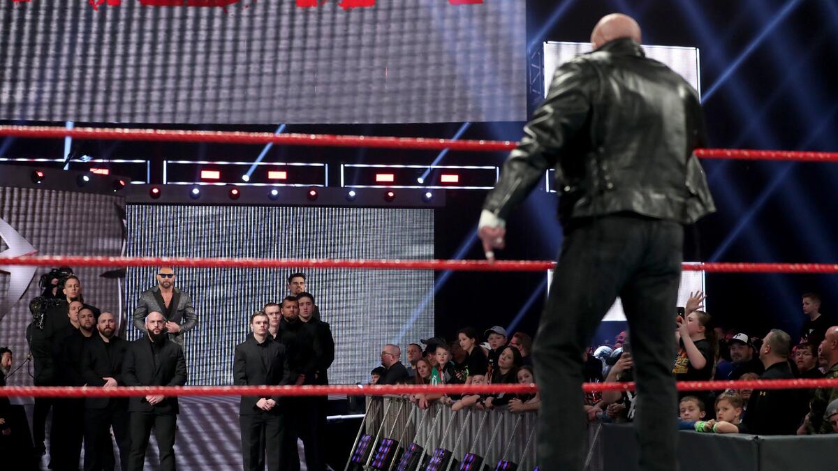 Triple H asks Batista how many times heâs quit and walked away from this company, and he vows to tear his way through the security and beat up Batista on the stage.
