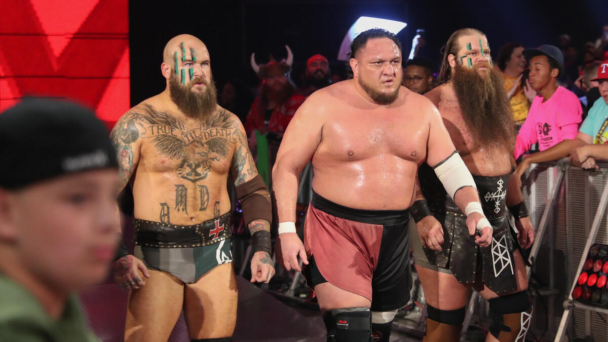 Raw Six Men Tag Team action