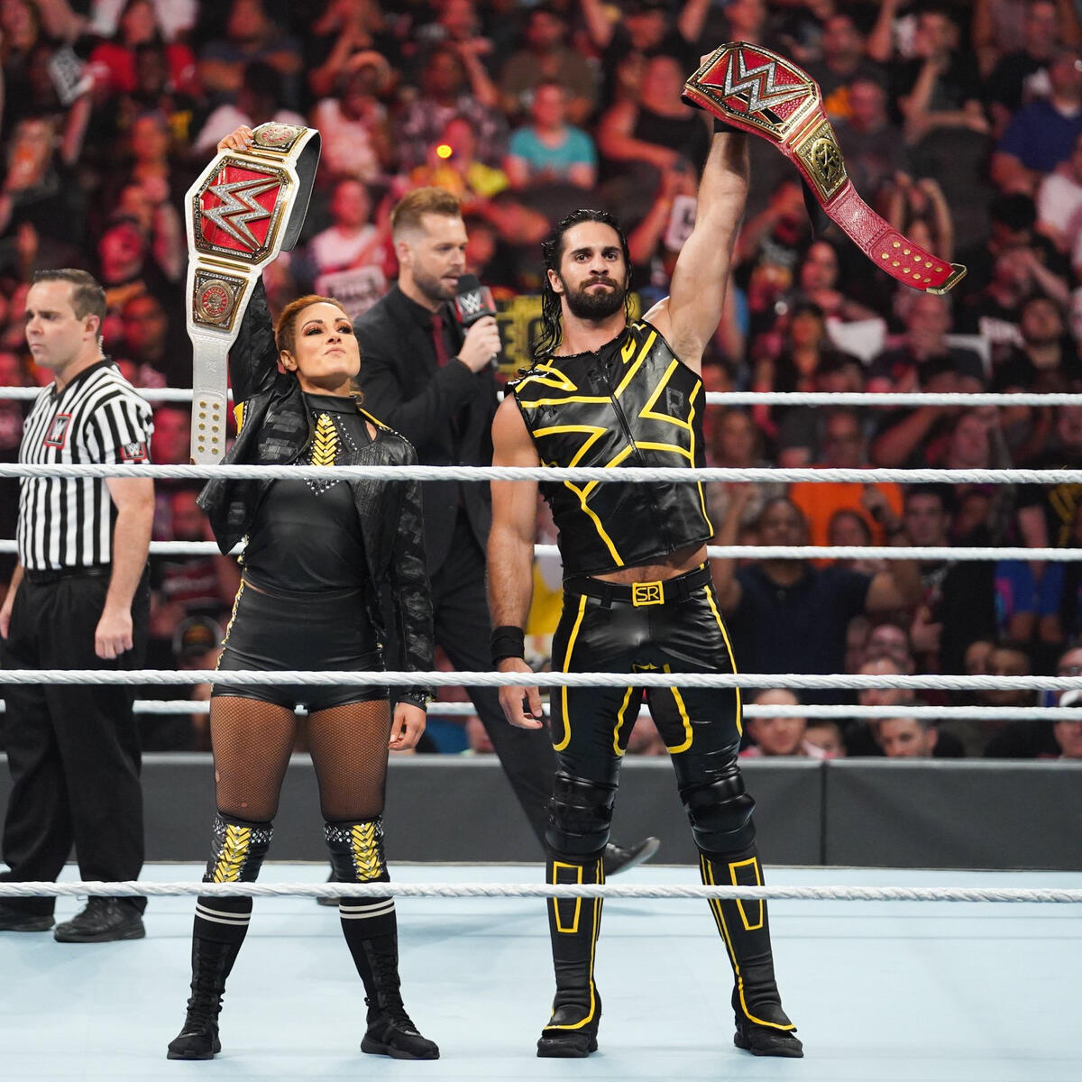 WrestlingWorldCC on X: Seth Rollins and Becky Lynch at Wrestlemania, 2019   / X