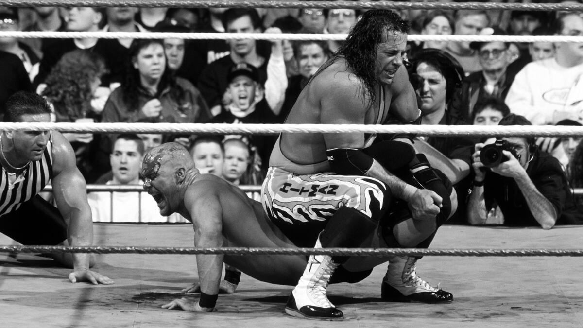 WWE WWF BRET HITMAN HART AUTOGRAPHED JSA 8X10 PHOTO VS STONE COLD STEVE AUSTIN 