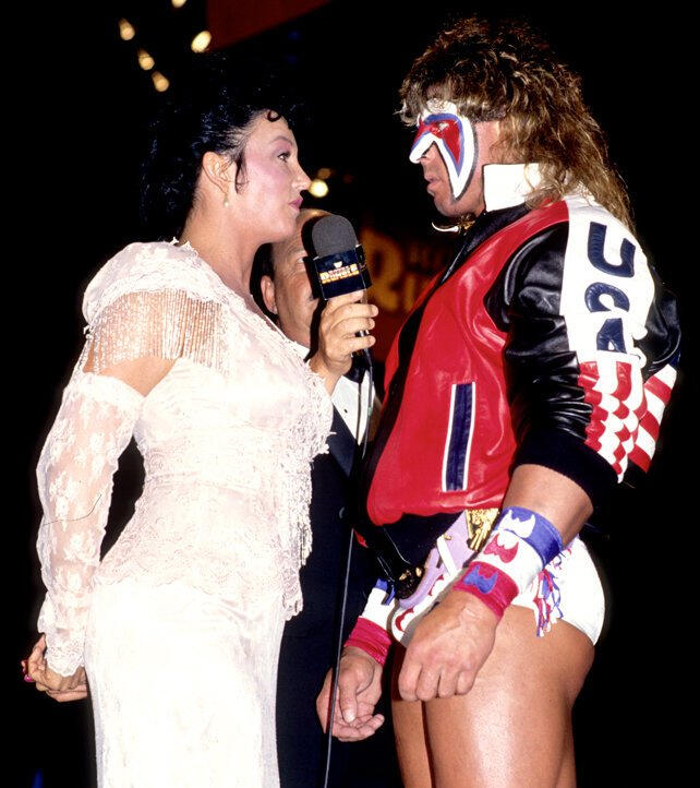 Randy Savage's partner in crime, "Sensational" Sherri Martel, tried to goad WWE Champion Ultimate Warrior into agreeing to a title match against "Macho Man."
