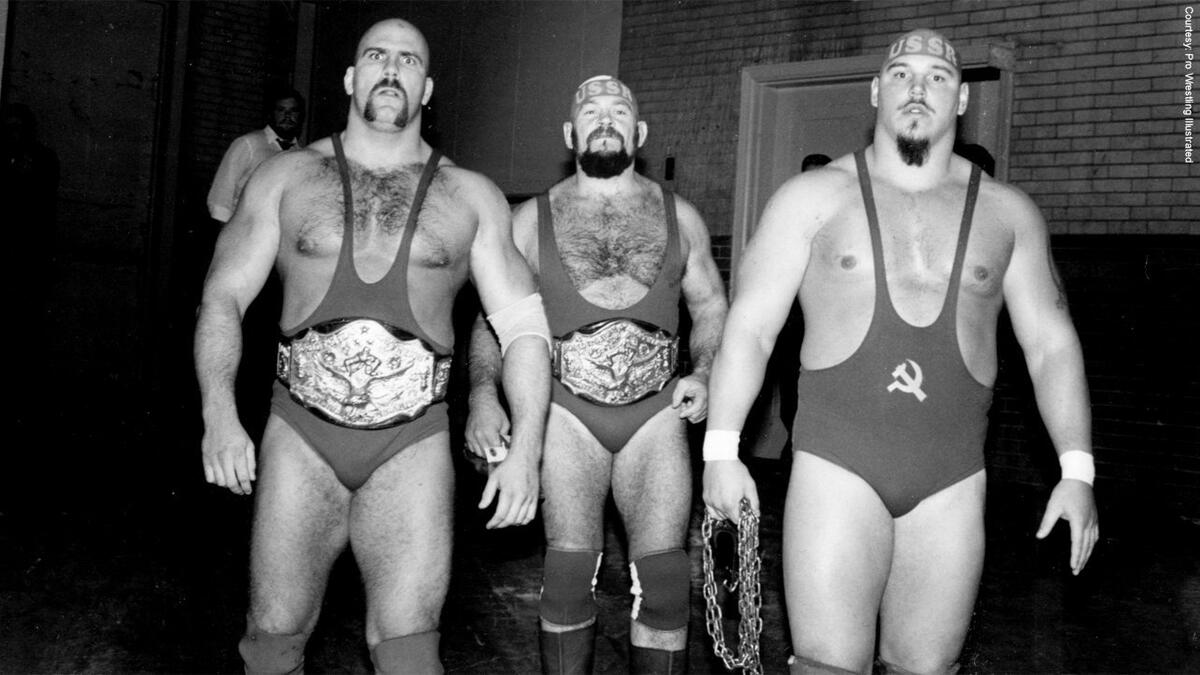 Ivan Koloff, Nikita Koloff, and Krusher Khrushchev defended the NWA Tag Team Championships as a trio from 1985 to 1986.