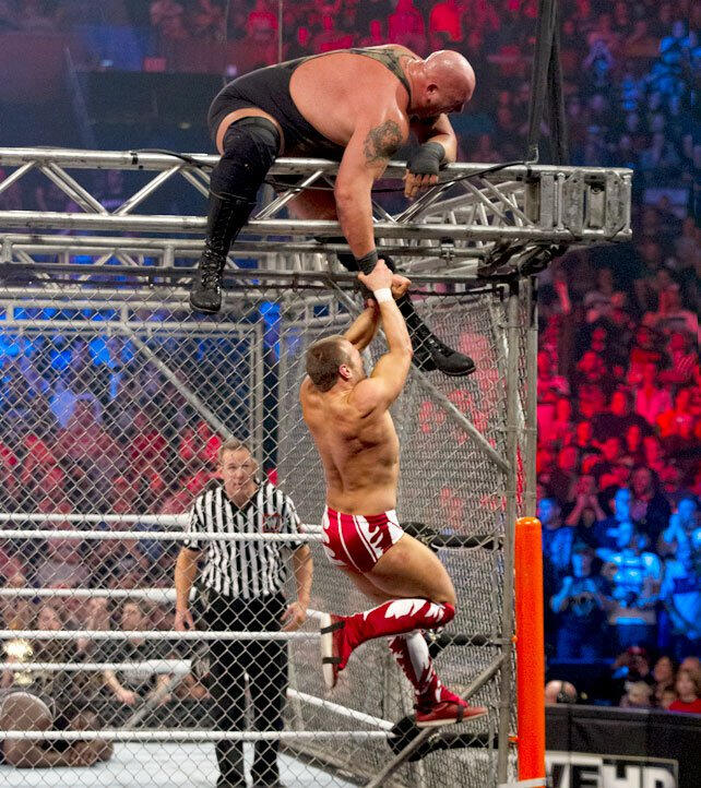 Despite Big Show's best efforts to keep Bryan inside the cage ...