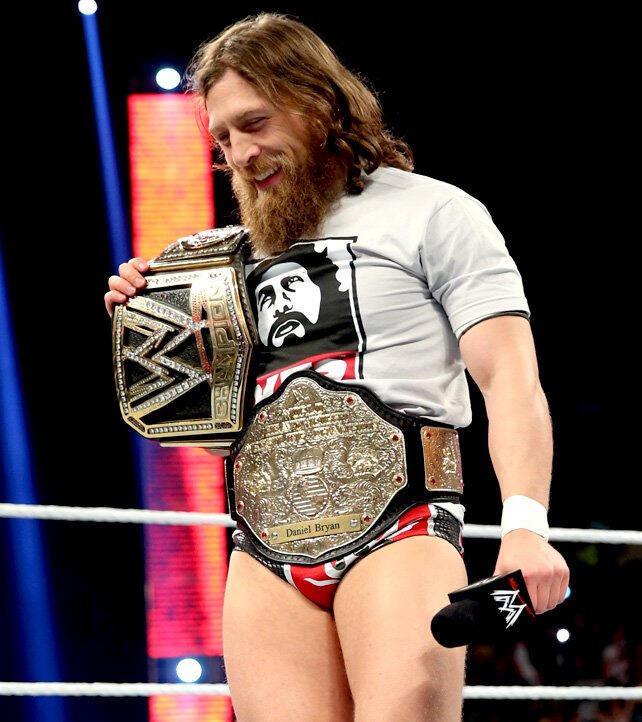 Daniel Bryan Celebrates His Wwe World Heavyweight Championship Victory At Wrestlemania 30