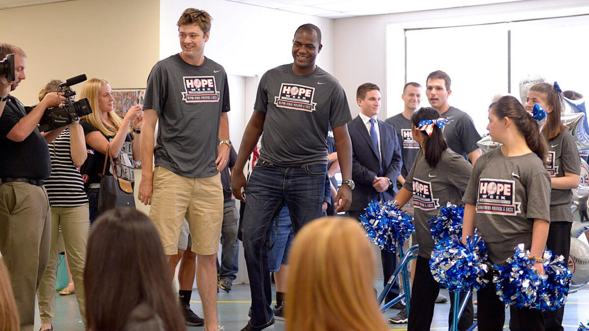 The Prime Time Players participate in Yankees HOPE Week: photos
