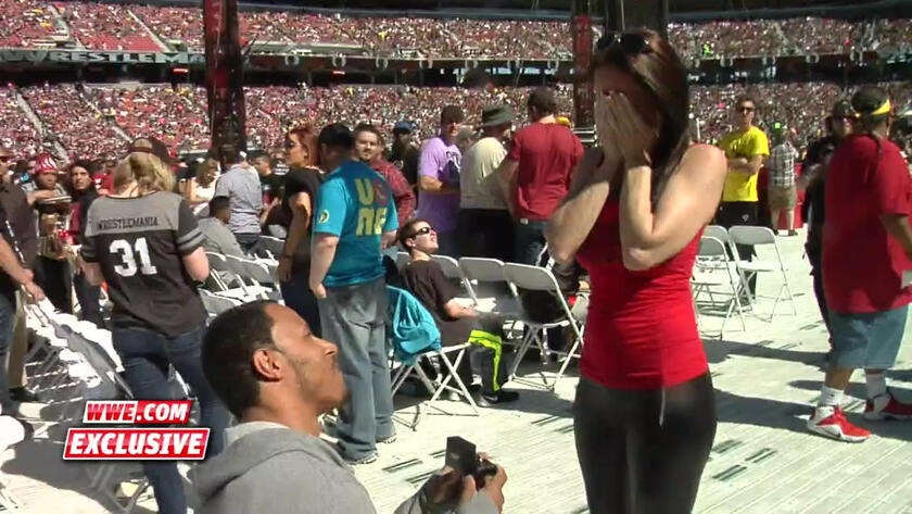 WWE fan proposes at WrestleMania 31 in Levi's® Stadium:  Exclusive,  March 29, 2015 | WWE