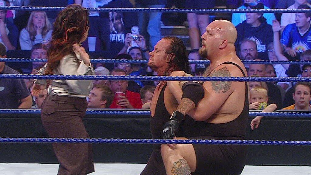 Big Show Protects Vickie Guerrero From Undertaker Unforgiven 2008 WWE big-show-protects-vickie-guerrero-from-undertaker-unforgiven-2008-wwe