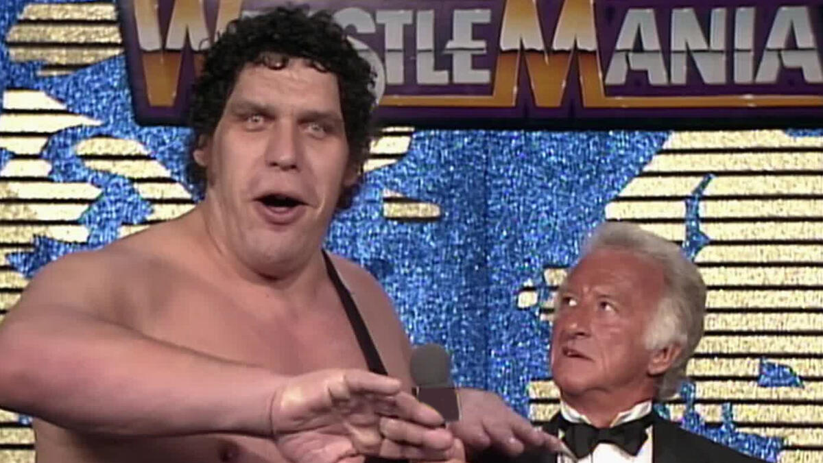 Bob Uecker's sense of humor gets him into trouble with Andre the Giant:  WrestleMania IV | WWE