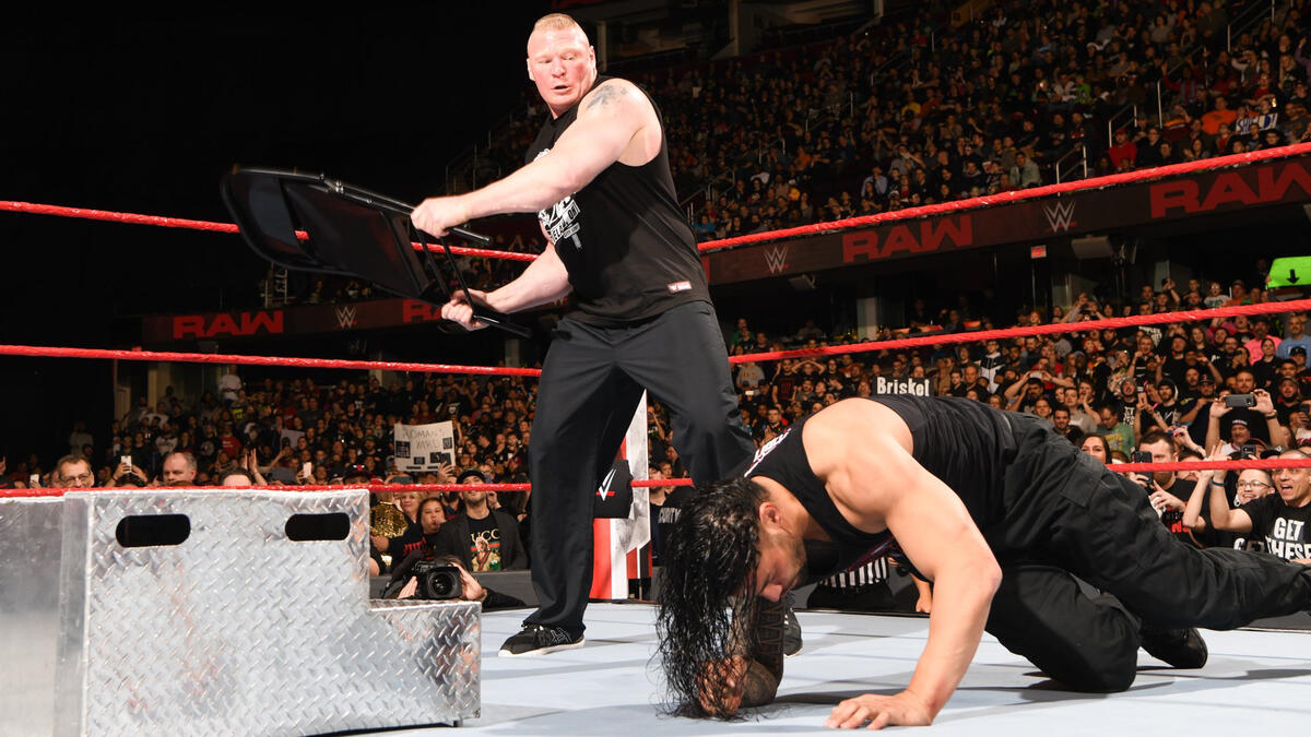 Brock Lesnar Demolishes An Injured Roman Reigns Wal3ooha 29