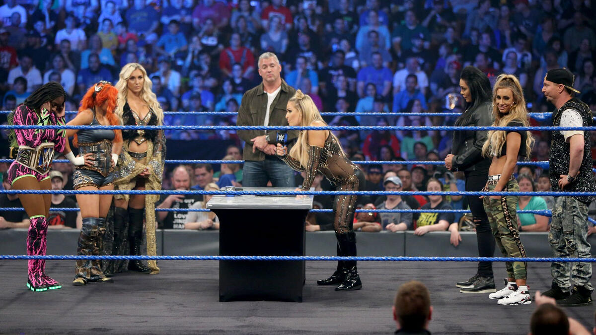 The six women in WWE Backlash's tag team throwdown gather to make ...