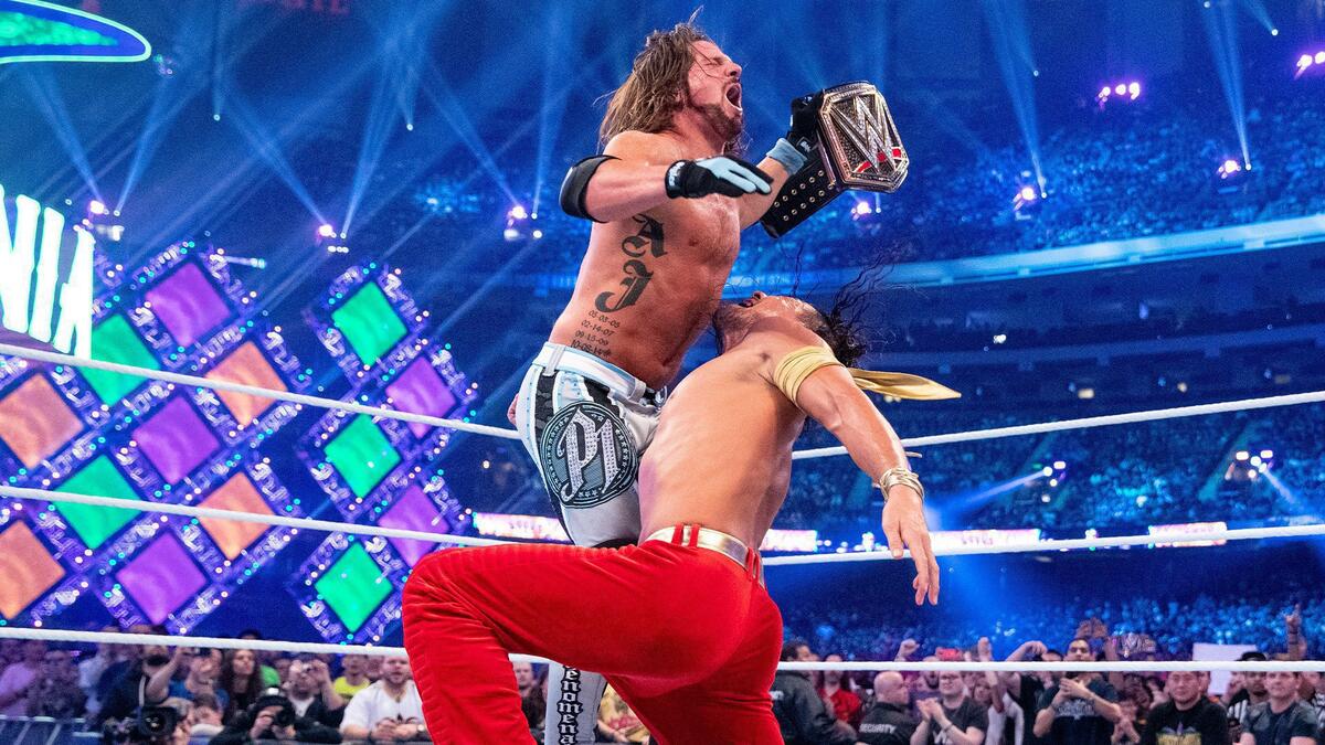 AJ Styles vs. Shinsuke Nakamura - WWE Title Match: WrestleMania 34 (Full Match) | WWE
