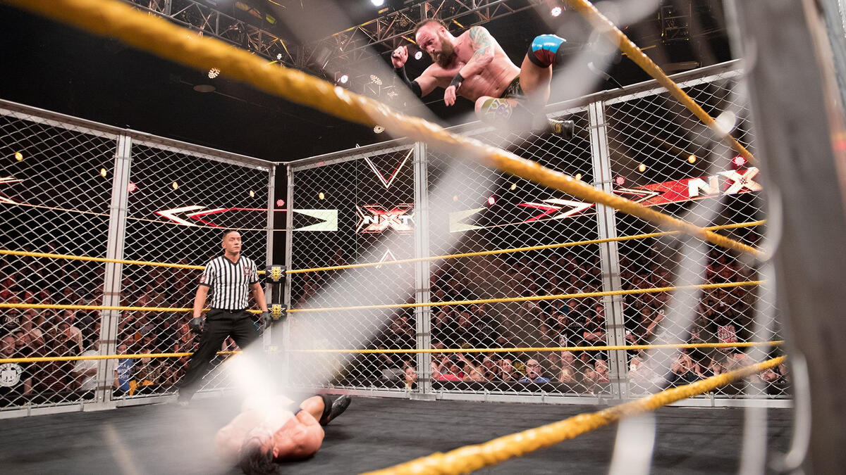 Superstars jumping off the top of the steel cage WWE