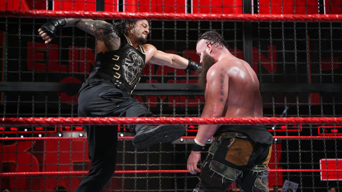 Roman Reigns won the firstever SevenMan Elimination Chamber Match to