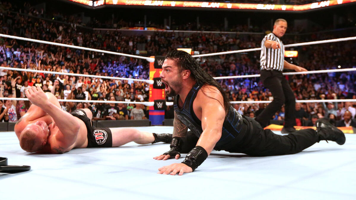 Roman Reigns Def Brock Lesnar To Win The Universal Championship Wwe
