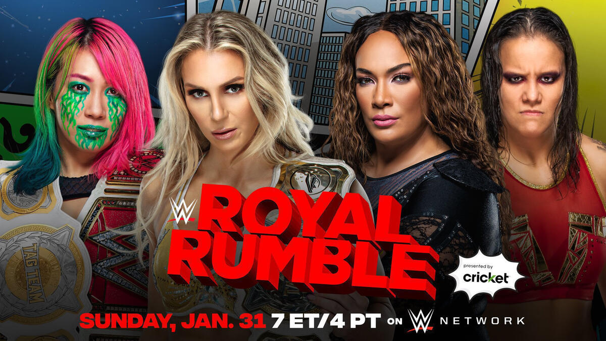 WWE women’s doubles team champions Charlotte Flair and Asuka vs.  Shayna Baszler and Nia Jax