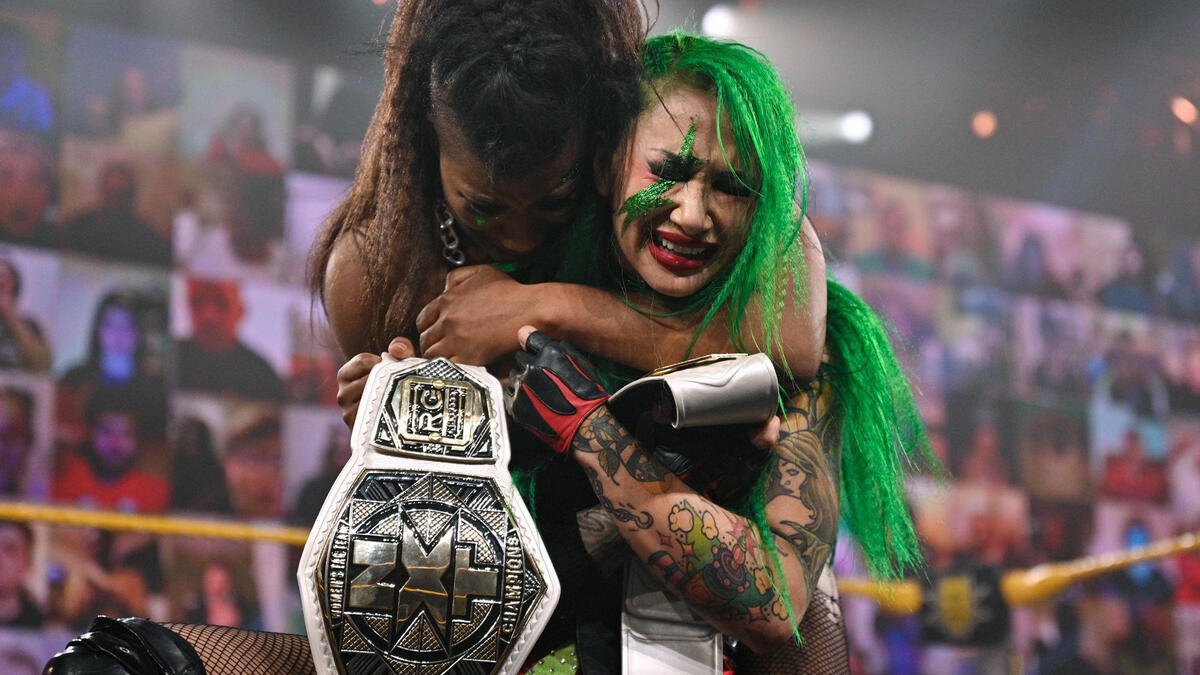 Ember Moon & Shotzi Blackheart def. Dakota Kai & Raquel González to win  newly unveiled NXT Women's Tag Team Titles | WWE