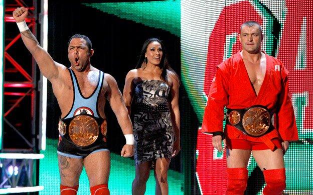Santino Marella & Vladimir Kozlov vs. Justin Gabriel & Heath Slater -- WWE Tag Team Championship Match | WWE