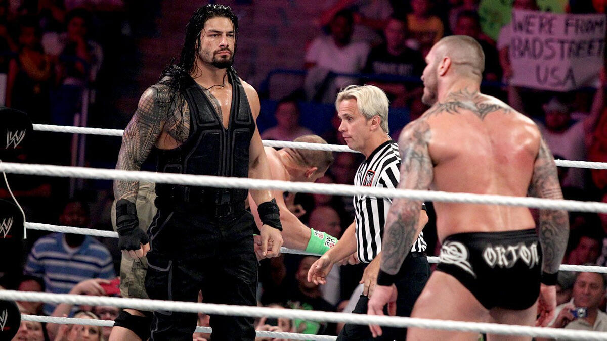 John Cena Roman Reigns Vs Randy Orton Kane Photos Wwe
