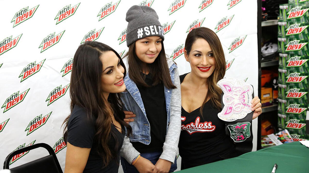 The Bella Twins meet fans in Dallas, courtesy of Mountain Dew photos WWE