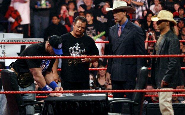John Cena and JBL (with Shawn Michaels) Royal Rumble contract ...