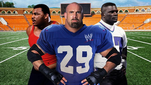 VINTAGE - WWE Bill Goldberg - Football Jersey large blue black