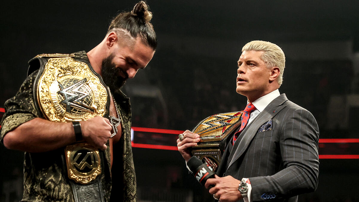 FULL SEGMENT: Cody Rhodes and Seth Rollins meet en route to Crown Jewel ...