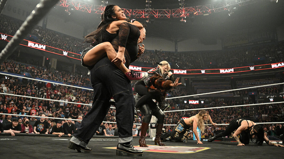AJ Lee, Rhea Ripley and company ignite a brawl with their WarGames ...