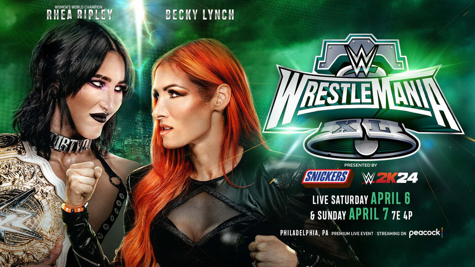 Rhea Ripley vs Becky Lynch Wrestlemania 40 XL